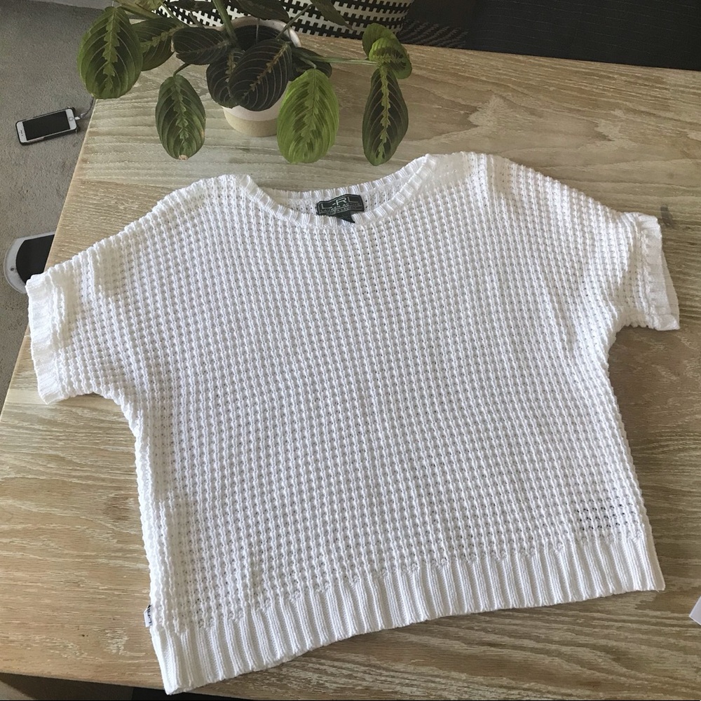 Ralph Lauren white 100% cotton waffle knit top